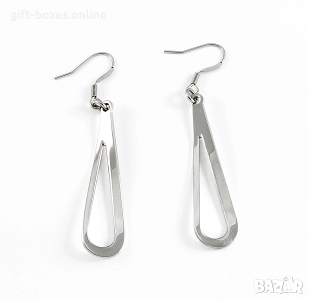 Стоманени обеци "КАПКА", снимка 1