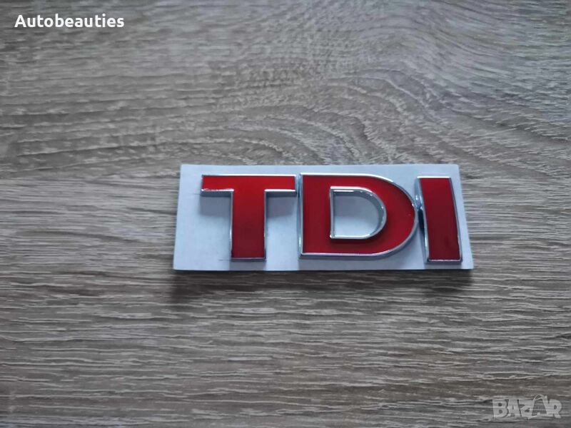 червена емблема TDI за Volkswagen, снимка 1