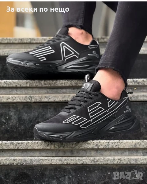 Emporio Armani Мъжки Черни Маратонки👟Мъжки Спортни Обувки В Черен Цвят Код P973, снимка 1