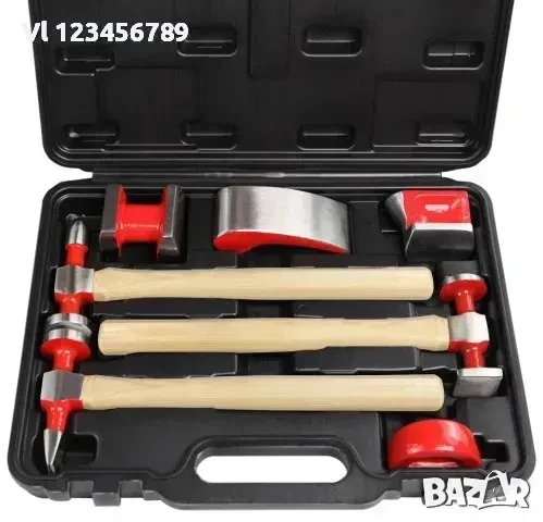 Авто тенекеджийски чукове и наковални комплект - 7 части, снимка 1
