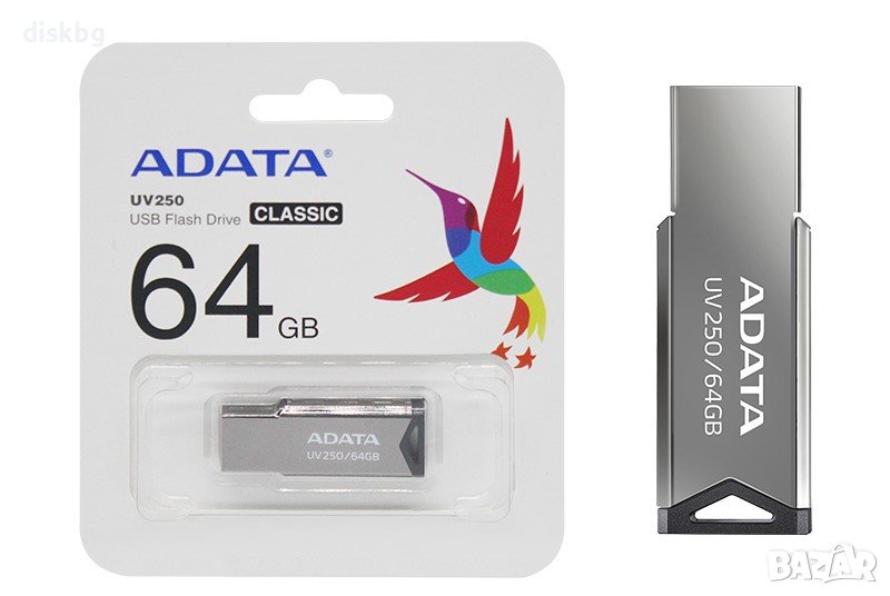 Нова USB 64GB Flash памет ADATA UV250, USB 2.0 - метална, запечатана, снимка 1