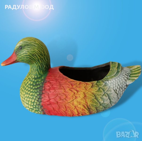 Градинска фигура керамика Плуваща патица - кашпа / 9512, снимка 1