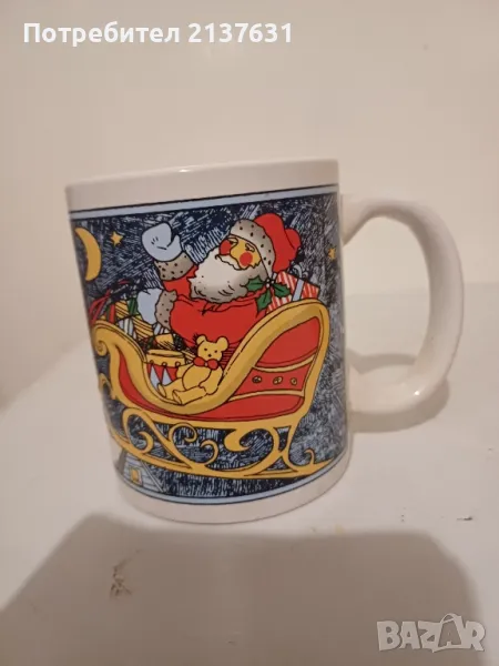 КОЛЕДНА ПОРЦЕЛАНОВА ЧАША с ДРЪЖКА  - 0.300 мл, снимка 1