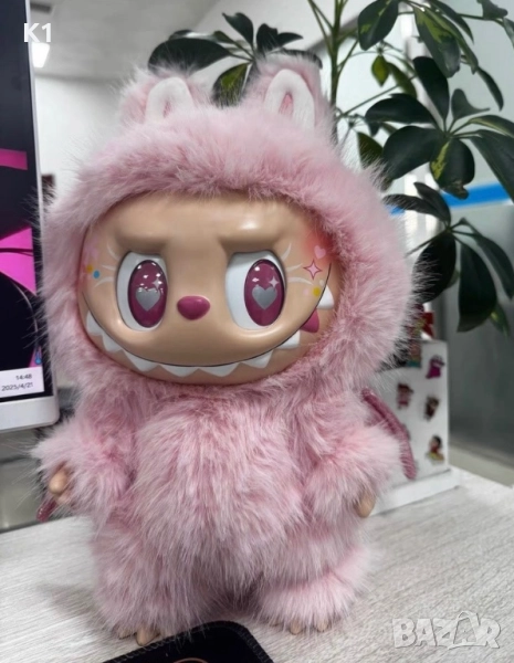 Labubu Zimomo Angel 38cm Розово/Лилаво The Monsters Лабубу, снимка 1