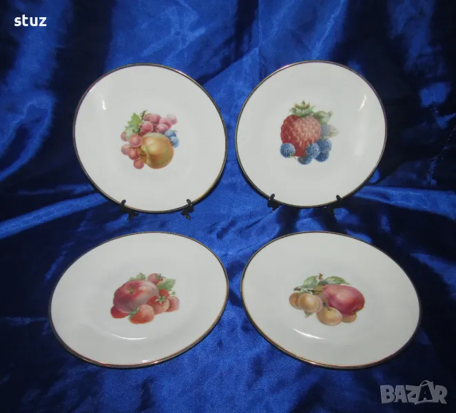 Порцеланови чинии с плодове, немски, сет 4бр., снимка 1
