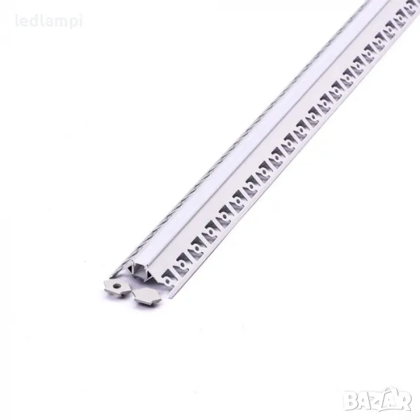 Алуминиев Профил За Вграждане Външен Ъгъл 2000x50.12x22.34mm MILKY, снимка 1