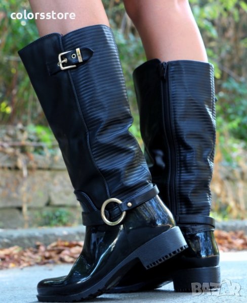 Равни ботуши - черни - 1159, снимка 1