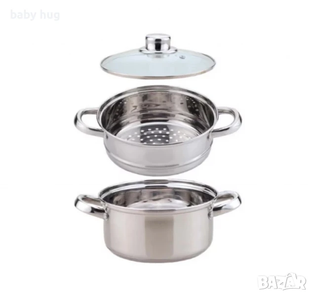 Комплект тенджери за готвене на пара, снимка 1