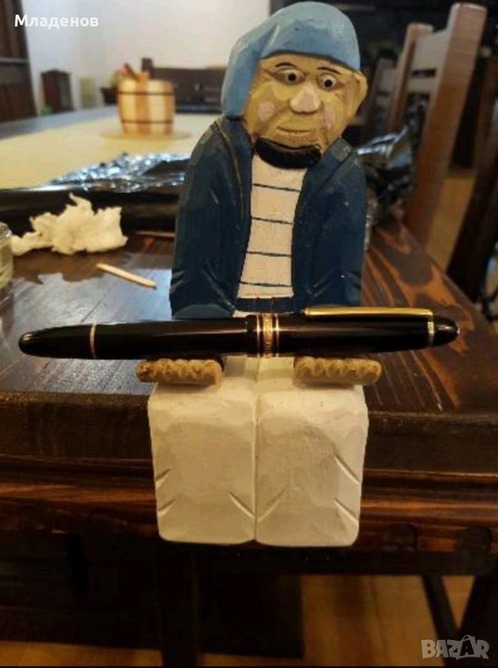 Дървено човече поставка за писалка или пура ., снимка 1