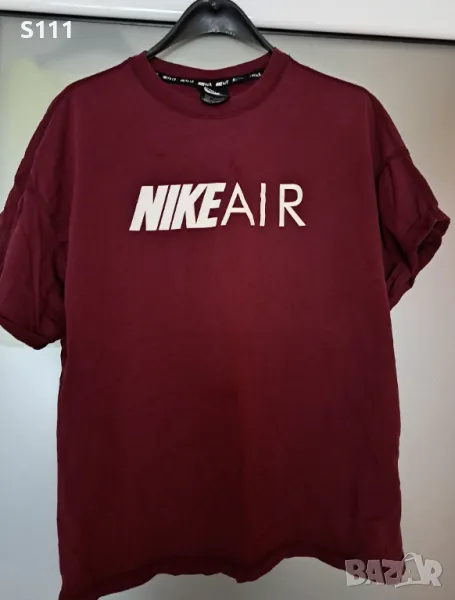 NIKE AIR оригинален топ/тениска с къси ръкави в бордо, като нов, снимка 1