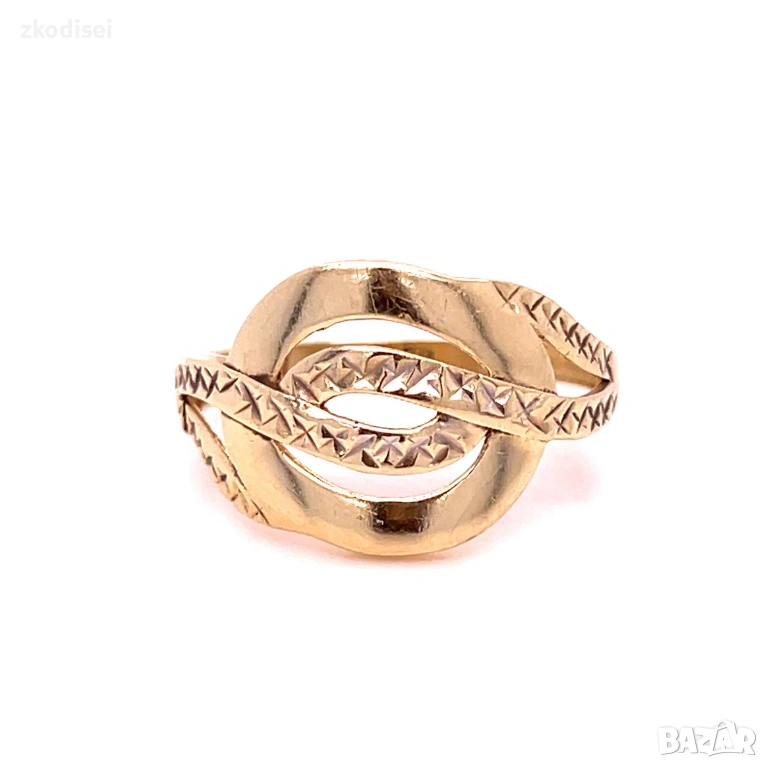 Златен дамски пръстен 2,16гр. размер:56 14кр. проба:585 модел:37027-1, снимка 1