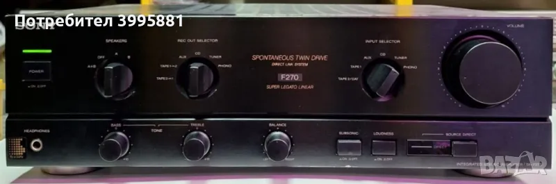 Стерео усилвател Sony, mod.TA-F270

, снимка 1