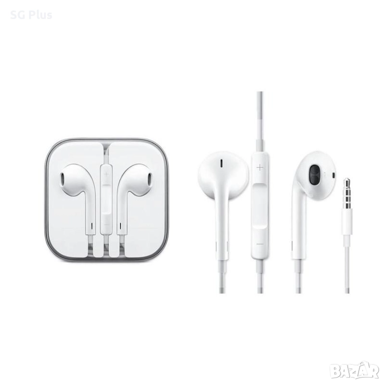 Слушалки Apple Earpods с жак 3,5 мм, бели, снимка 1
