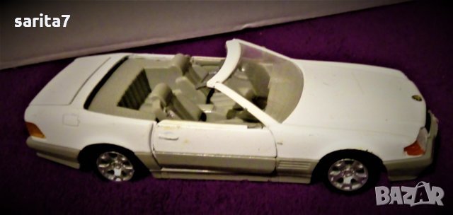 Бял метален модел на кола кабрио мерцедес / mercedes cabrio, снимка 1