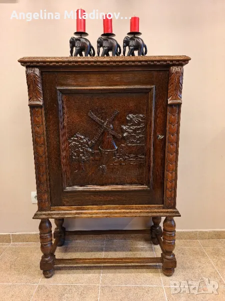 винтидж шкаф,  комод с богата дърворезба , снимка 1