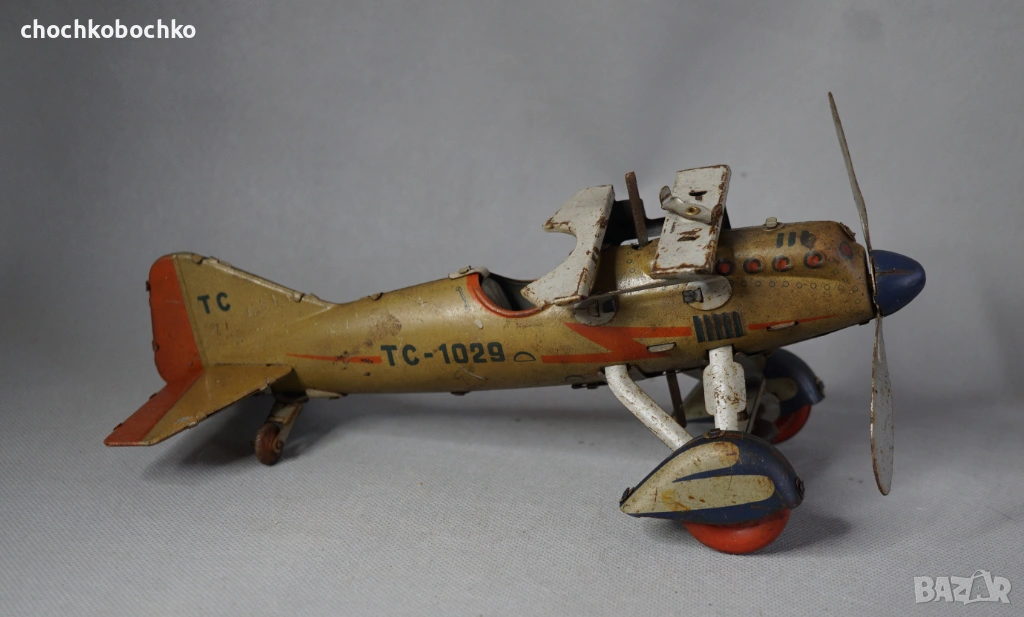 1930 Tippco Немска метална механична играчка модел самолет, снимка 1