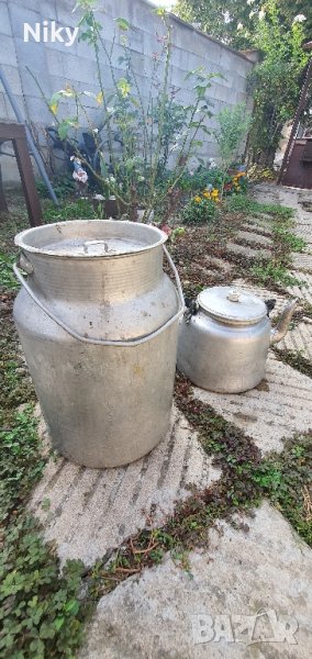 Стар алуминиев гюм за мляко , снимка 1