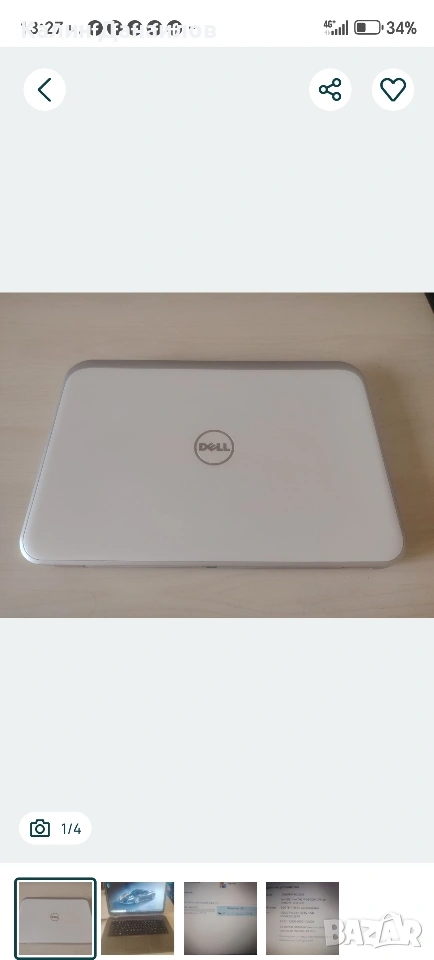 4 ядрен лаптоп Dell , снимка 1