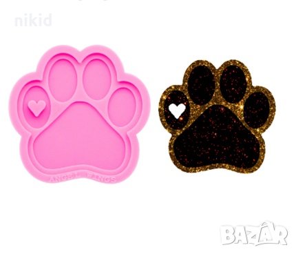 Голяма лапа ♡ плосък силиконов молд форма украса декор торта фондан шоколад смола, снимка 1