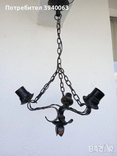 Стар полюлей от ковано желязо троен колекция, снимка 1