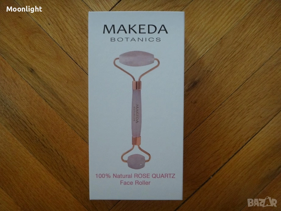 Makeda Botanics Нов Двоен масажен ролер за лице РОЗОВ КВАРЦ, снимка 1