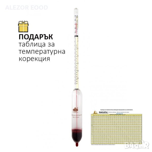 Мъстомер - Захаромер с тройна скала, Относителна плътност 0-990 г/л,  20204085, снимка 1