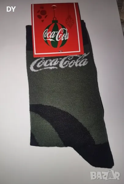 Нови Коледни чорапи Кока кола Coca cola тъмнозелен цвят , снимка 1