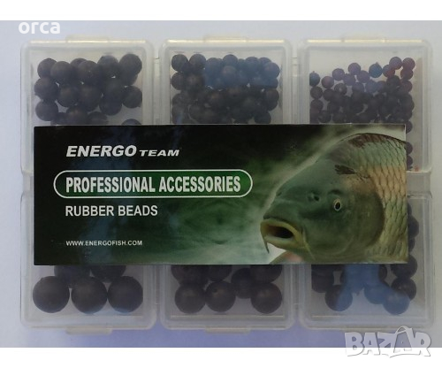 Гумени топчета за риболовни монтажи - кутия, снимка 1