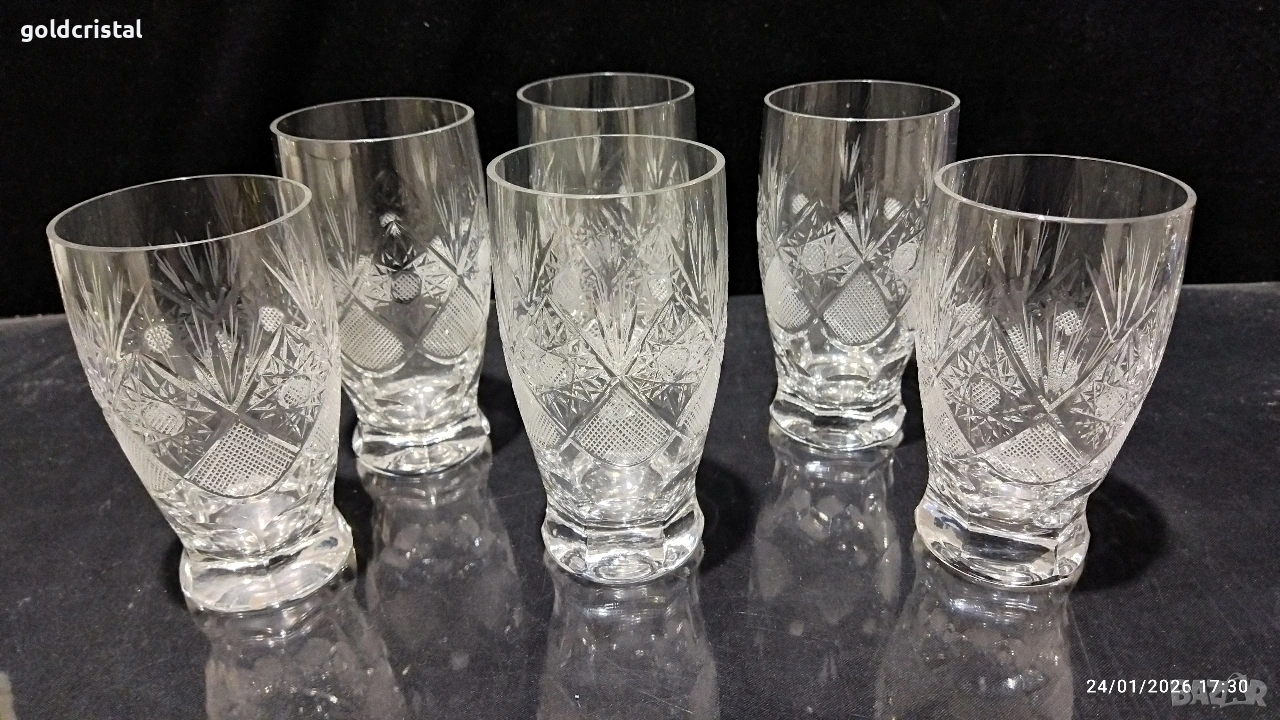 кристални чаши за вода безалкохолно , снимка 1