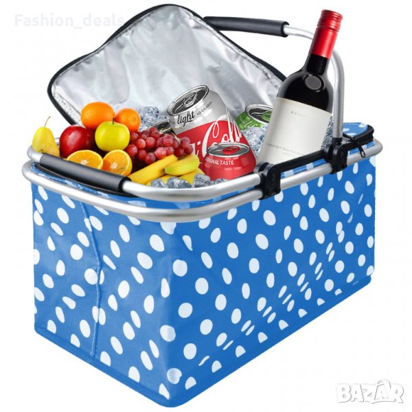 Сгъваема и изолирана чанта за пикник 30L поддържа храна топла студена, снимка 1