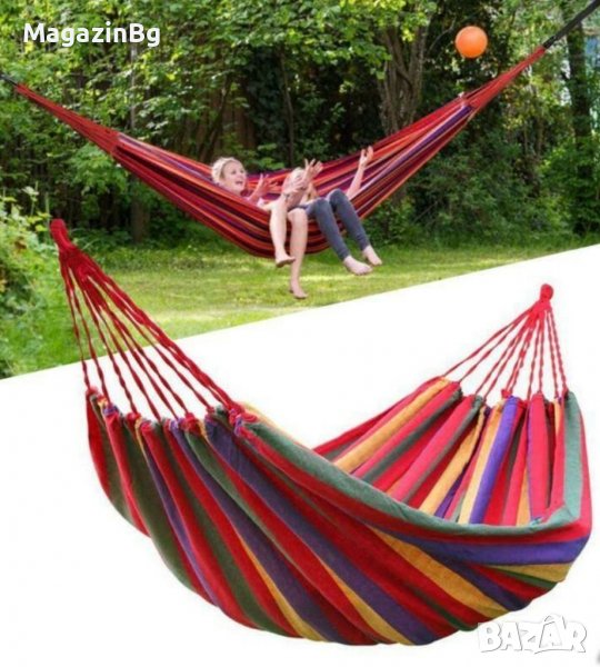 Хамак + 2бр въжета, Платно 200x80 см, От памучен материал Hamak , снимка 1