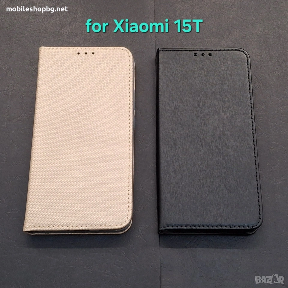 Xiaomi 15T калъф страничен черен златист, снимка 1