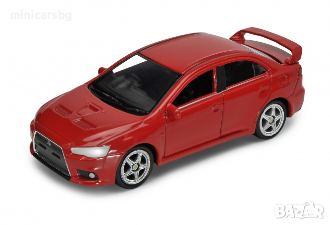 1:64 Метални колички: MITSUBISHI LANCER EVOLUTION X - Welly, снимка 1