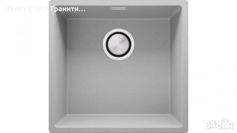 Гранитна Мивка за Вграждане под Плот Лондон 50 XL - 460 x 440 mm сив, снимка 1