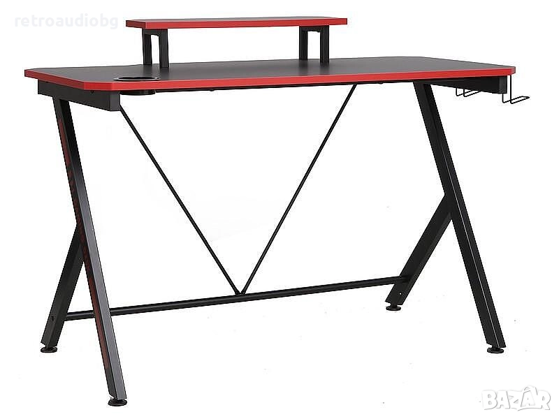   Геймърско бюро B-202 черно - червено, снимка 1