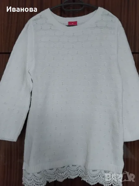 Снежнобяла блуза с дантела TOGETHER, снимка 1