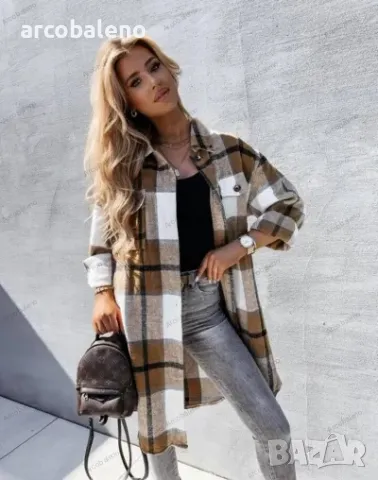 Дамско преходно едноредно карирано сако с дълъг ръкав, 3цвята , снимка 15 - Сака - 48684897