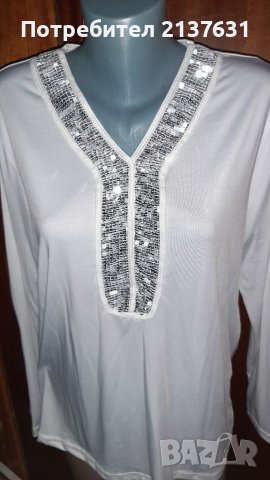 ДАМСКА ОФИЦИАЛНА БЯЛА  БЛУЗА  - Размер L , снимка 1