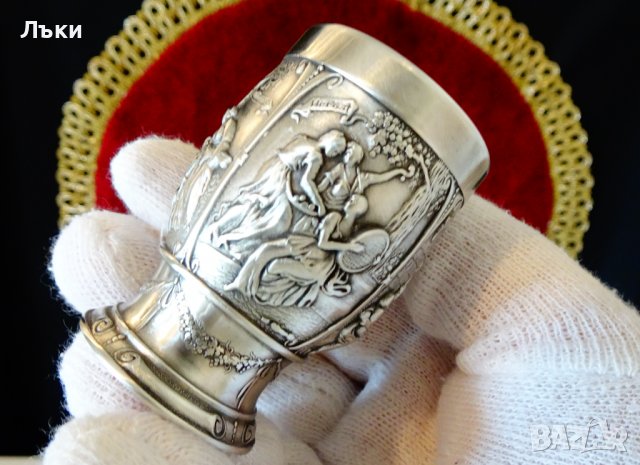 Чаша от калай за ракия,Годишните времена. , снимка 10 - Антикварни и старинни предмети - 39970253