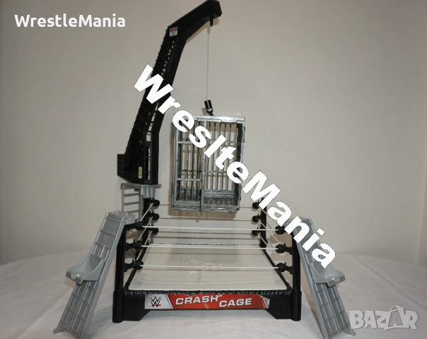Рядък Кеч Ринг с Кеч Клетка WWE Crash Cage Wrestling Ring Playset Seat Launchers, снимка 6 - Колекции - 51854738