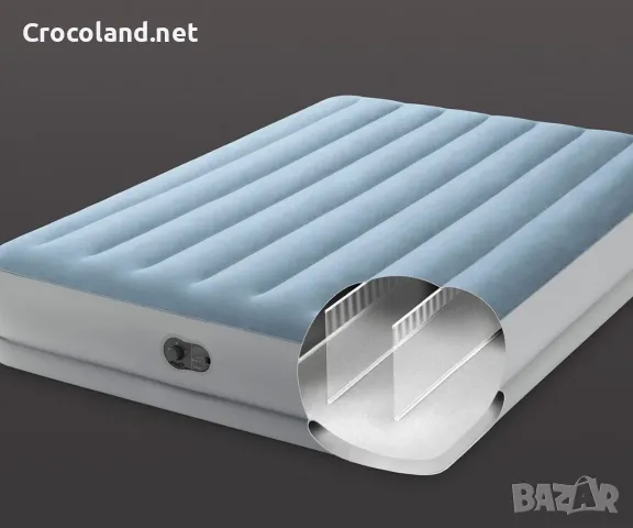 Надуваем матрак Intex Queen Dura-Beam Plus, USB помпа, 152 x 203 x 36 см, PVC, син, снимка 4 - Надуваеми легла - 50097142