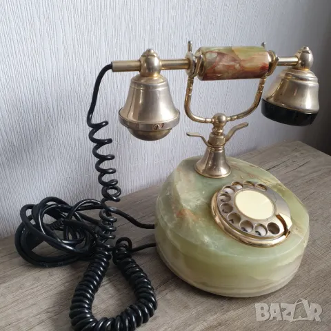 Стар винтидж арт старинен античен телефон, снимка 3 - Антикварни и старинни предмети - 49689315