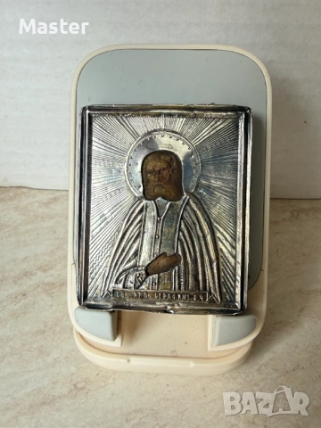 Сребърна Икона на Св. Серафим Саровски Царска Русия