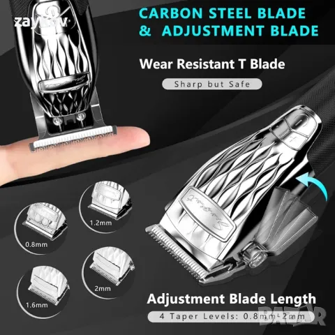 Професионална мъжка машинка за подстригване, комплект за подстригване на брада, снимка 5 - Друга електроника - 50104896