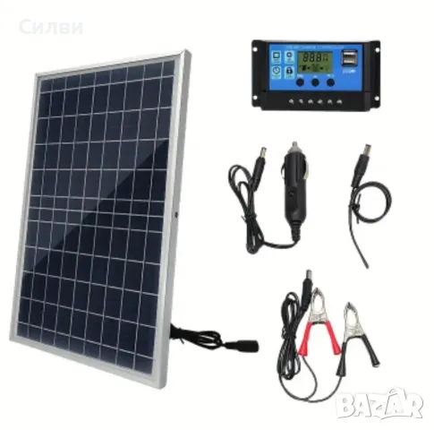 Малък преносим слънчев панел за 12v система 10w къмпинг