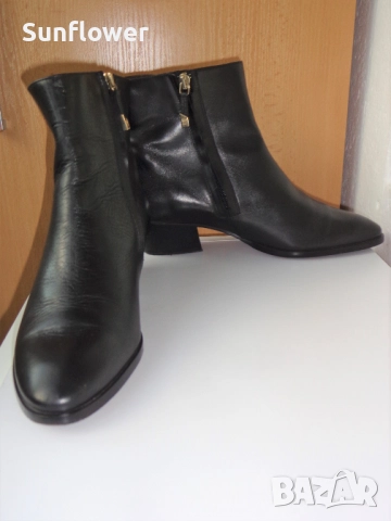 Черни боти от естествена кожа Massimo Dutti, размер EU 40, снимка 7 - Дамски боти - 52090481