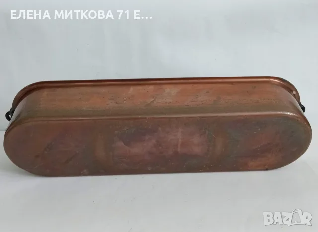 Голям и масивен френски съд от мед с дръжки от ковано желязо-фабрично калайдисан, снимка 8 - Антикварни и старинни предмети - 55839170