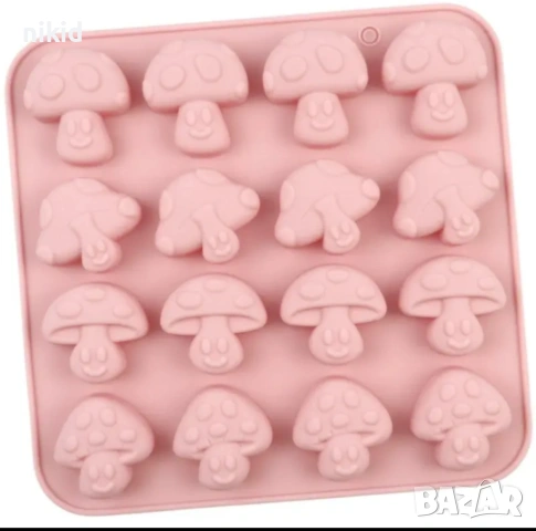 16 гъби гъбки гъба силиконов молд форма фондан шоколад гипс бонбони декор