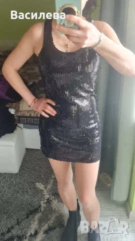 Рокля с пайети. , снимка 5 - Рокли - 52822154