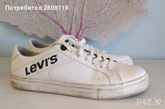 LEVI’S кожени бели кецове/маратонки №40, снимка 5 - Кецове - 38445445